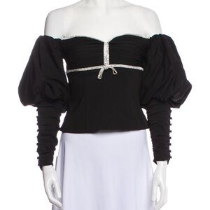 Self portrait Black Off-Shoulder Top